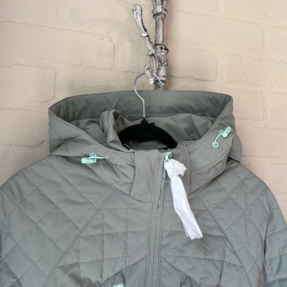 Free People coat ski jacket thumb holes sage green quilted hoodie NEW xs - Picture 4 of 16